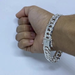 Pulseira Duplo Grumet - 22cm 13mm I Prata 925 - comprar online