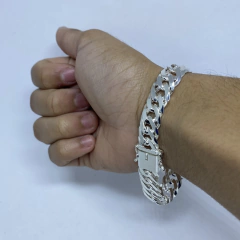Pulseira Duplo Grumet - 22cm 13mm I Prata 925 - Realeza 925