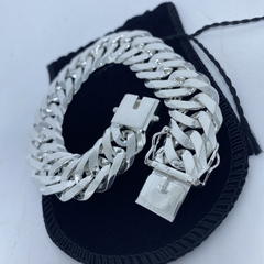 Pulseira Duplo Grumet - 22cm 17mm I Prata 925 - loja online