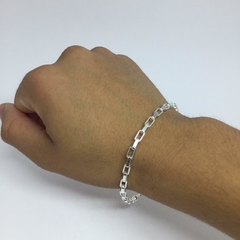 Pulseira Tijolinho - 21cm 4mm I Prata 925 - Realeza 925