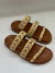 SANDÁLIA PAPETE LUIZA BARCELOS EM TIRAS COM CRISTAIS - CARAMELO/NATURAL - loja online