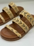 SANDÁLIA PAPETE LUIZA BARCELOS EM TIRAS COM CRISTAIS - CARAMELO/NATURAL - comprar online