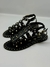 SANDÁLIA LUIZA BARCELOS FISHER RASTEIRA EM CROCO PRETO COM REBITES - IM store