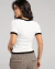 BLUSA CARMIM TRICOT ACABAMENTO ONDULA - BRANCO