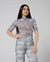 BLUSA MOB MALHA TULE ESTAMPA WAVES - OFF WHI/AZUL