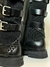 BOTA CARMIM CANO MÉDIO EM COURO BUDAPESTE - PRETO