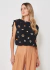 BLUSA MOB MANGA CURTA ESTAMPA NIGHT DOTS - PRETO en internet