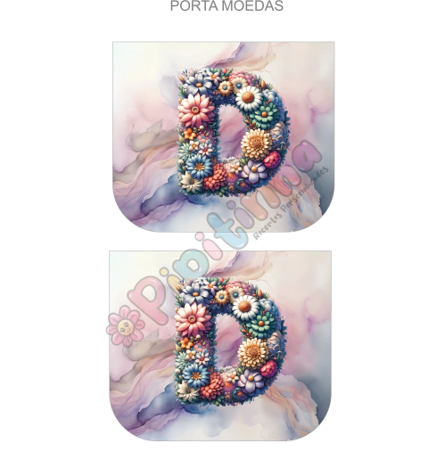 Porta Moedas Alfabeto Floral PMA63