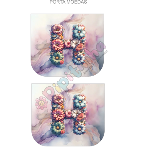 Porta Moedas Alfabeto Floral PMA67