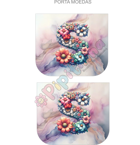 Porta Moedas Alfabeto Floral PMA79