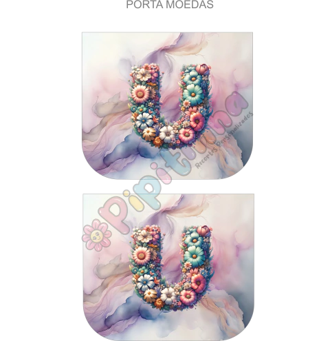 Porta Moedas Alfabeto Floral PMA81