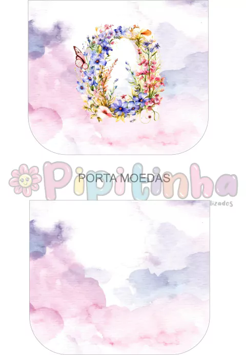 Porta Moedas Alfabeto Aquarela Q