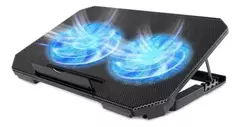 Base Notebook Cooler B-Max Bm-763 Preto Led Azul Ajustavel