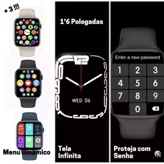 RELÓGIO SMARTWATCH WATCH 7 - 44MM - 4 Pulseiras - loja online