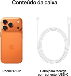 Imagem do iPhone 17 Pro Apple (256GB) tela 6,3 48MP iOS 5G