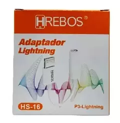 Adaptador Áudio P3 Para iPhone Hrebos Hs-16 Branco - Bortoluzzo Exclusive