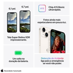IPHONE 14 APPLE 128GB IOS 5G TELA 6.1'' CÂMERA 12MP - ORIGINAL APPLE