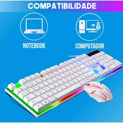 Kit Mouse E Teclado USB Gamer Com Led Rgb Lehmox LEY-2073 na internet