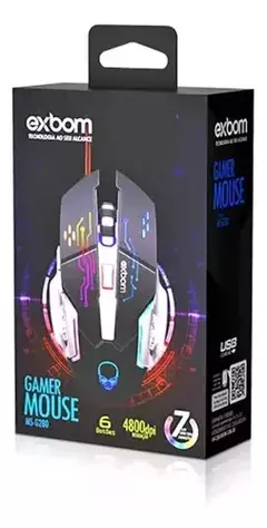 Mouse Gamer 6 Botões 4800dpi 4 Modos Cabo 1.5m Exbom Ms-g280 na internet