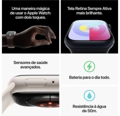 Apple Watch Series 9 (GPS 41 mm) Caixa em Alumínio com Pulseira Esportiva