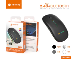 Mouse Sem Fio Recarregável Wireless Bluetooth Led RGB ME01 na internet