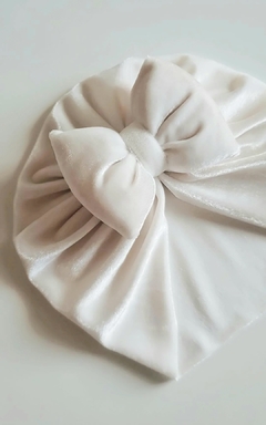 Turbante Veludo Offwhite - Turbantes kids | Turbantes, Laços e Faixas Reguláveis 
