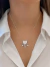 Colar feminino em prata 925 legítima pingente de três filhos duas meninas e um menino coração cravejado com zircônias - D'argento Joias Prata 925