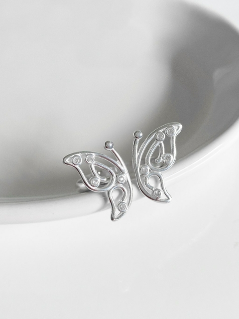 Anel tamanho 20 feminino borboleta aberta cravejado com zircônias