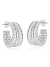 Brinco de argola aberta em prata 925 17mm larga cravejada com zircônias cravação inglesa - D'argento Joias Prata 925