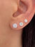 Trio kit de brincos de zircônia redondos em prata 925 cravação inglesa ponto de luz 4mm 5mm 6mm - D'argento Joias Prata 925