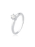 Anel feminino em Prata 925 solitário aro liso zircônia 4mm - comprar online