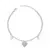 Pulseira feminina em Prata 925 legítima com pingentes de coração cravejado e liso elo português dupla - comprar online