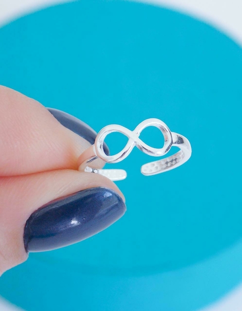 Anel de falange infinito em prata 925 legítima regulável ajustável feminino - comprar online