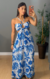 Vestido Martina - Azul/Branco