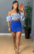 Cropped Luciana - Branco/Azul - comprar online