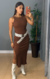 Vestido Anabela - Marrom