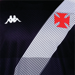 Camisa Vasco da Gama Supporter Diagonal Kappa Masculina - Preto na internet