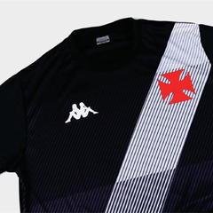 Camisa Vasco da Gama Supporter Diagonal Kappa Masculina - Preto - Use Meu Caldeirão