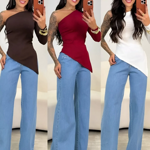 Blusa ML Assimetrica Edna - BL0007 - comprar online