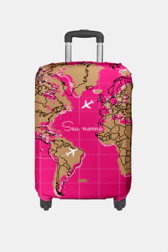 Imagem do CAPA PARA MALA PERSONALIZADA COM NOME ESTAMPA TRAVEL