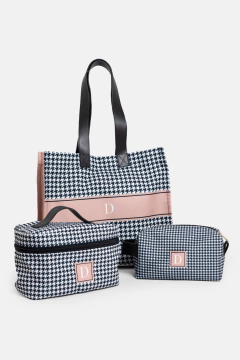 KIT VIAGEM 3 PEÇAS PERSONALIZADO COM INICIAL ESTAMPA PIED POULE - comprar online