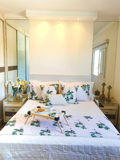 KIT CAMA 2 FRONHAS E 1 PESEIRA - TOQUE FLORAL na internet