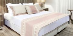JOGO DE CAMA 3 PEÇAS - 2 FRONHAS E 1 PESEIRA TONS ROSE E NUDE - comprar online