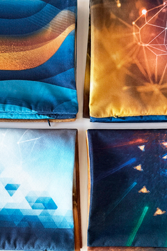 CAPA DE ALMOFADA 45X45 EM VELUDO OFICIAL BBB 25 ESTAMPA FRACTAL - loja online