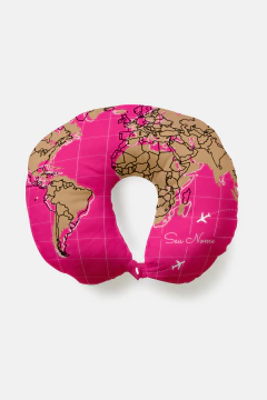 ALMOFADA DE PESCOÇO PARA VIAGEM PERSONALIZADA NOME ESTAMPA TRAVEL - Signora Estilo e Decor 