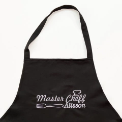 Imagem do AVENTAL EM TECIDO PRETO BORDADO PERSONALIZADO MASTER CHEF