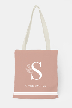 BOLSA DE OMBRO EM TECIDO COM INICIAL PERSONALIZADA - Signora | Estilo & Decor