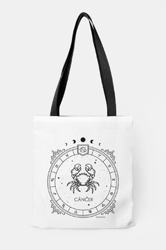 BOLSA DE OMBRO EM TECIDO ESTAMPA SIGNOS - comprar online