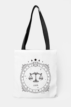 BOLSA DE OMBRO EM TECIDO ESTAMPA SIGNOS - comprar online