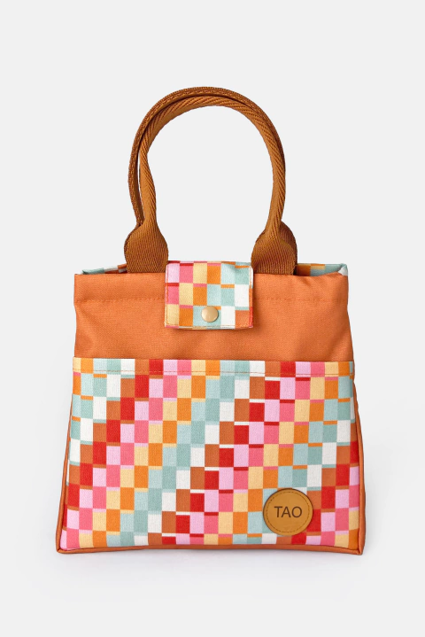 BOLSA TÉRMICA LANCHEIRA COM ALÇA DE MÃO ESTAMPA PIXEL